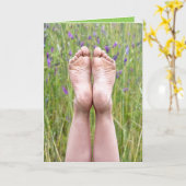 Happy Bare Feet Geburtstag Karte (Gelbe Blume)