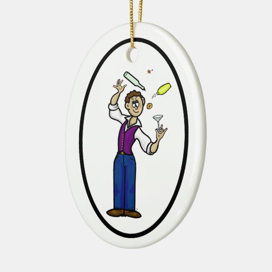 Happy Barkeeper Day Ornament - Männlicher Barkeepe (Links)