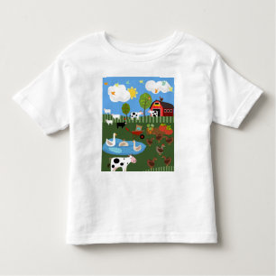Happy Barnyard Animals Scene Kleinkind T-shirt