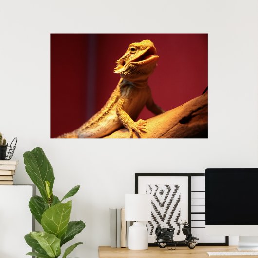 Happy Bartded Dragon Poster (Heimbüro)
