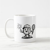 Happy Baseball mit Sparkler und Racket Kaffeetasse (Links)