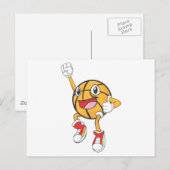 Happy Basketball Player Jumping Postkarte (Vorne/Hinten)
