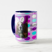 Happy Basset Hound Osterkaffee Tasse (Vorderseite Links)