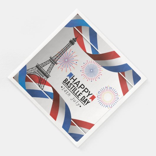Happy Bastille Day - 14th July Serviette (Ecke)