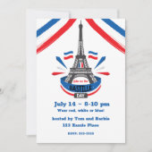 Happy Bastille Day Eiffel Tower Einladung (Vorderseite)