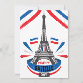 Happy Bastille Day Eiffel Tower Einladung (Rückseite)