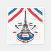 Happy Bastille Day Eiffel Tower Serviette (Vorderseite)