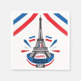 Happy Bastille Day Eiffel Tower Serviette