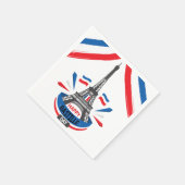 Happy Bastille Day Eiffel Tower Serviette (Ecke)