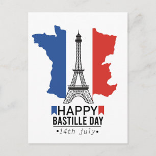 Happy Bastille Day Frankreich Postkarte