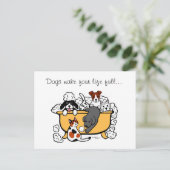 Happy Bath Time Black Labrador Cartoon Postkarte (Stehend Vorderseite)