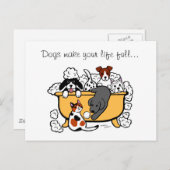 Happy Bath Time Black Labrador Cartoon Postkarte (Vorne/Hinten)