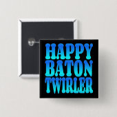 Happy Baton Twirler in Blue Button (Vorne & Hinten)