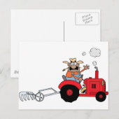 Happy Bauer mit einem Traktor Postkarte (Vorne/Hinten)