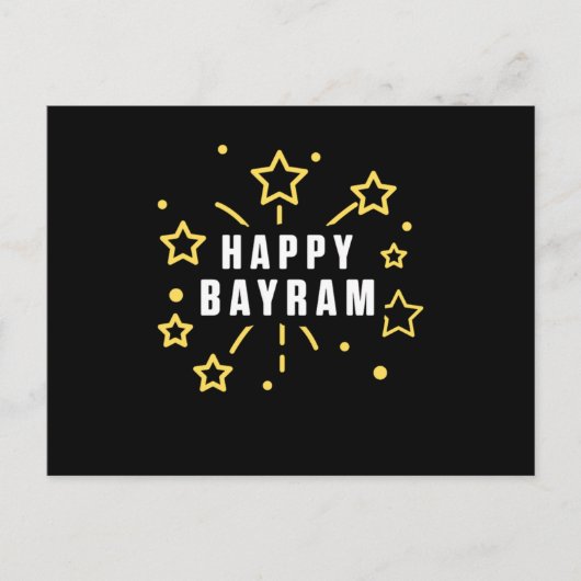 Happy Bayram Islam Moslem Allah Moschee Gott Gesch Postkarte (Vorderseite)