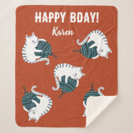 Happy BDAY Baby Tabby niedlich Cat Sherpadecke