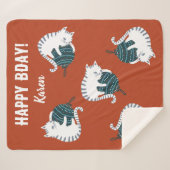 Happy BDAY Baby Tabby niedlich Cat Sherpadecke (Vorderseite (Horizontal))