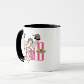 Happy Be in Liebe Cupid Valentine Vintag Tasse (Vorderseite Links)