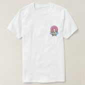 Happy Beach Ball Character in Pool Float with Pink T-Shirt (Design vorne)