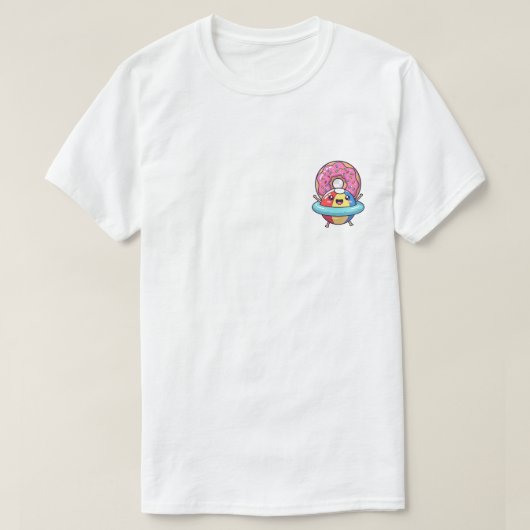 Happy Beach Ball Character in Pool Float with Pink T-Shirt (Design vorne)