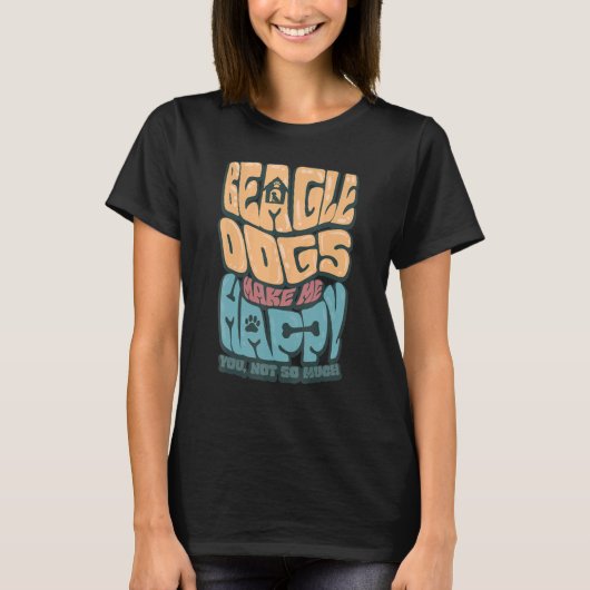 Happy Beagle Dog Owner T-Shirt (Vorderseite)