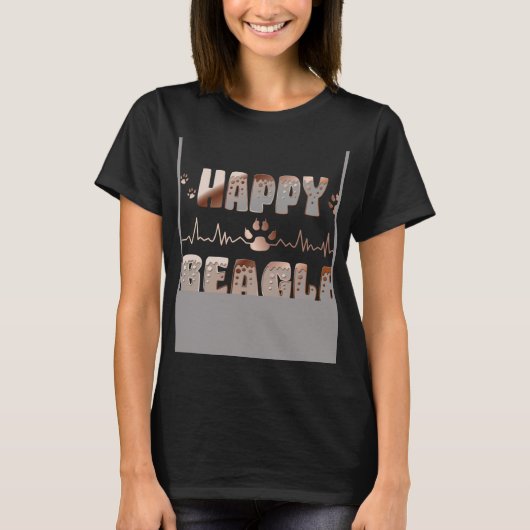Happy Beagle Mama T-Shirt (Vorderseite)