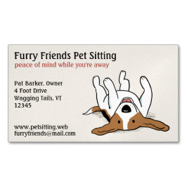 Happy Beagle | Niedlicher Cartoon Dog | Pflege von Magnetische Visitenkarte