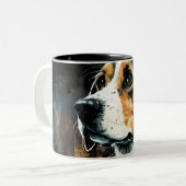 Happy Beagle Zweifarbige Tasse (Vorderseite Links)