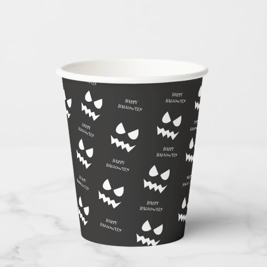 Happy Beängstigend Ghost Face Halloween-Party Pappbecher (Vorderseite)