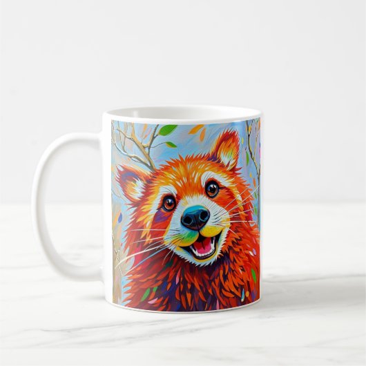 Happy Bear Expressive abstrakte Tierkunst Kaffeetasse (Links)