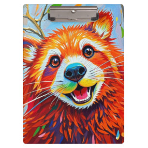 Happy Bear Expressive abstrakte Tierkunst Klemmbrett