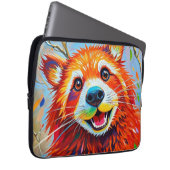 Happy Bear Expressive abstrakte Tierkunst Laptopschutzhülle (Vorne Rechts)