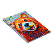 Happy Bear Expressive abstrakte Tierkunst Notizblock (Rechte Seite)