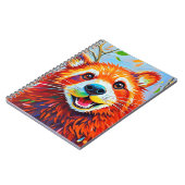Happy Bear Expressive abstrakte Tierkunst Notizblock (Linke Seite)