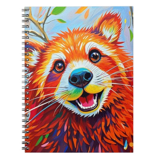 Happy Bear Expressive abstrakte Tierkunst Notizblock (Vorderseite)