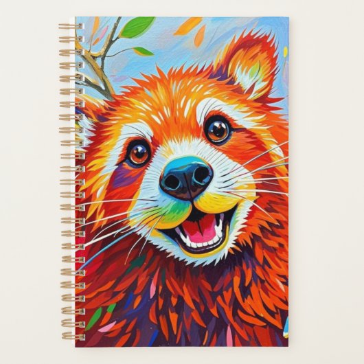 Happy Bear Expressive abstrakte Tierkunst Planer (Vorderseite)