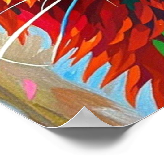 Happy Bear Expressive abstrakte Tierkunst Poster (Ecke)