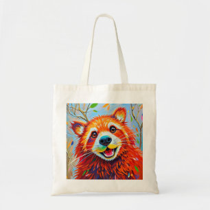 Happy Bear Expressive abstrakte Tierkunst Tragetasche