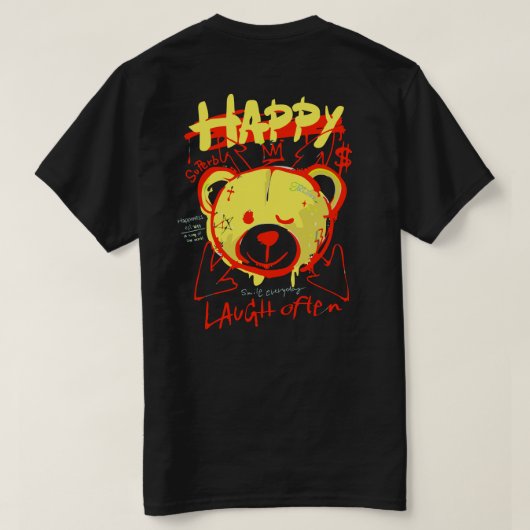 Happy Bear im Graffiti-Stil T-Shirt (Design Rückseite)