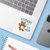 Happy Bear "Student of the Week" Reward Sticker (Laptop mit iPhone)