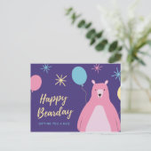 Happy Bearday - Funny Postkarte (Stehend Vorderseite)