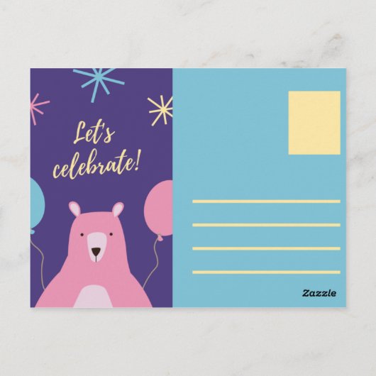 Happy Bearday - Funny Postkarte (Rückseite)