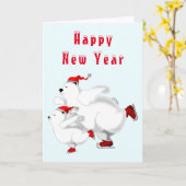 Happy Bears Happy New Year Card Karte (Gelbe Blume)