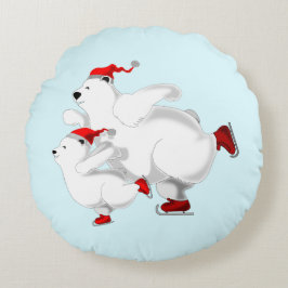 Happy Bears Round Pillow - Christmas Rundes Kissen