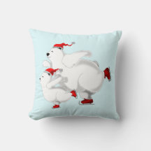 Happy Bears Throw Pillow - Christmas