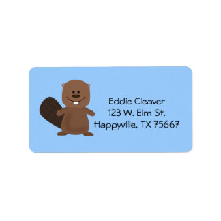 Happy Beaver Address Label Adressaufkleber
