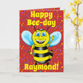 Happy Bee Birthday Card Karte (Gelbe Blume)