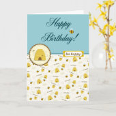 Happy Bee Birthday! Karte (Gelbe Blume)