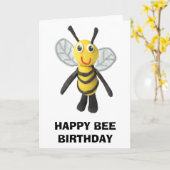 Happy Bee Birthday Karte (Gelbe Blume)