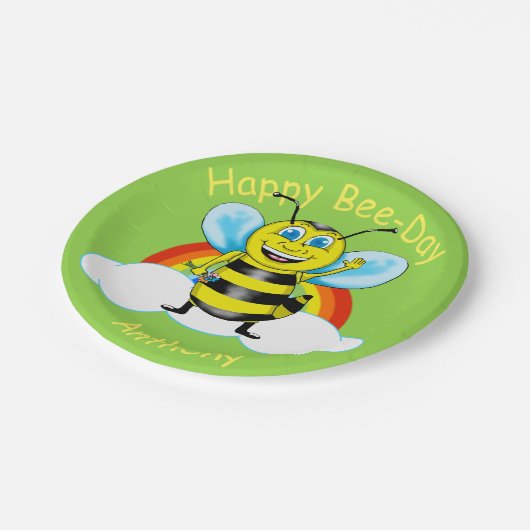 Happy Bee Birthday Paper Teller (benutzerdefinierb (Schrägansicht)